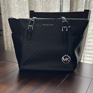 Michael Kors Black and Silver Tote Bag